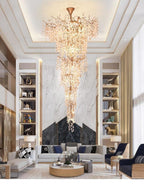 Arabella Blossom: Stairwell Lighting Chandelier - Long Drop Stairwell Pendant Lights - Foyer Staircase Chandelier