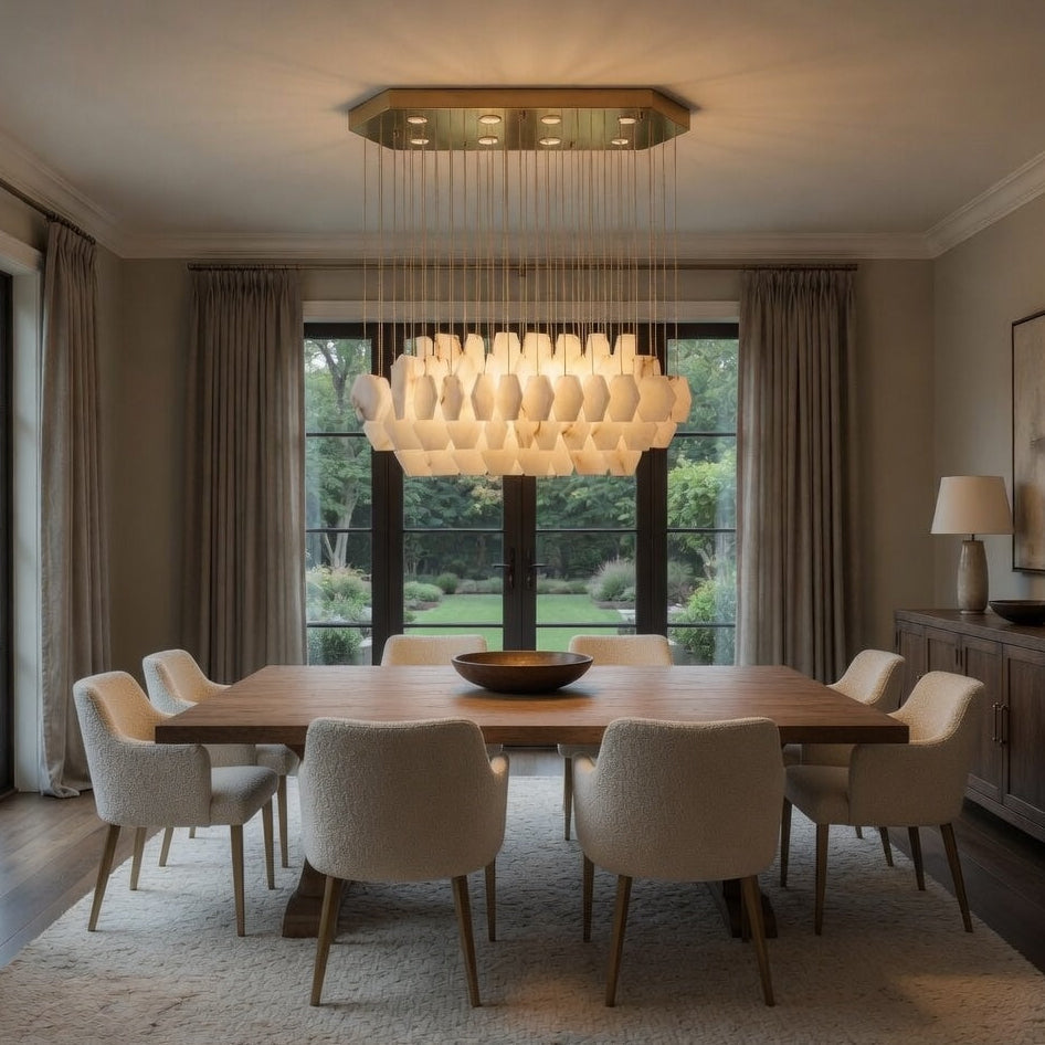 Arden Alabaster Chandelier by Bling Lighting Studio