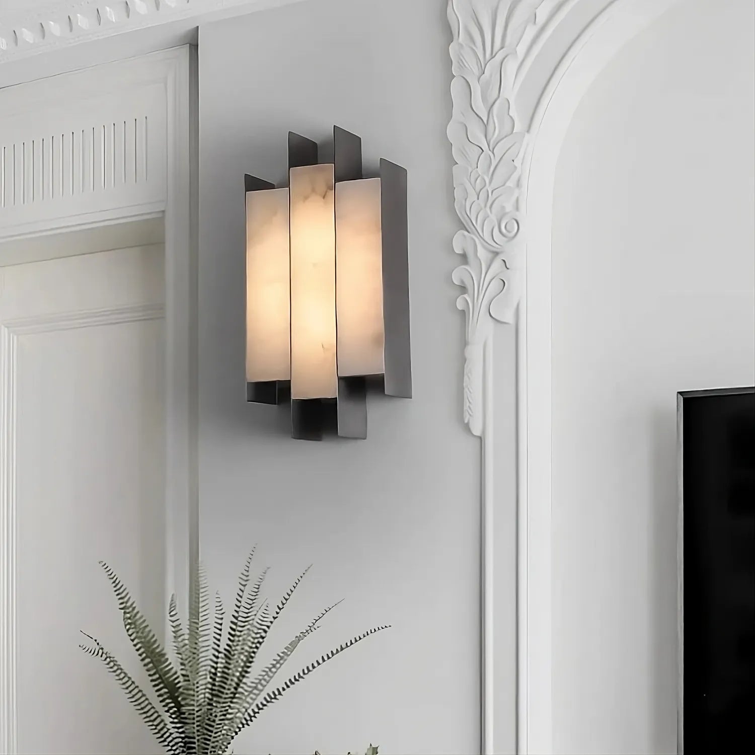 Arden Alabaster Sconce material and finish detail