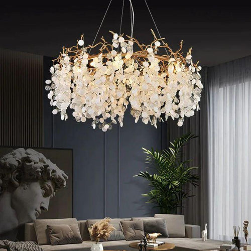 Ardent Branch Crystal Round Circle Chandelier by Bling Lighting Studio