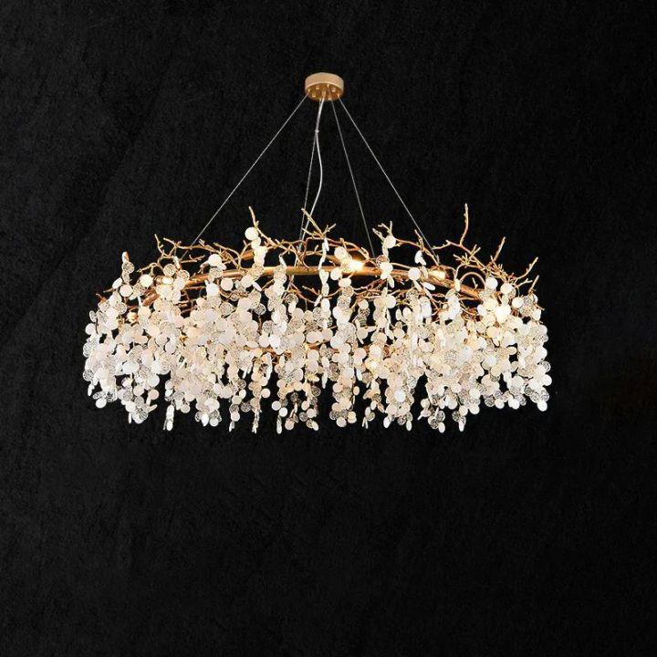 Ardent Branch Crystal Round Circle Chandelier by Bling Lighting Studio