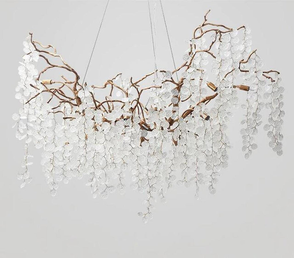 Arianna: Blossom Chandelier - White Flower Chandelier - White And Gold Light Fixture