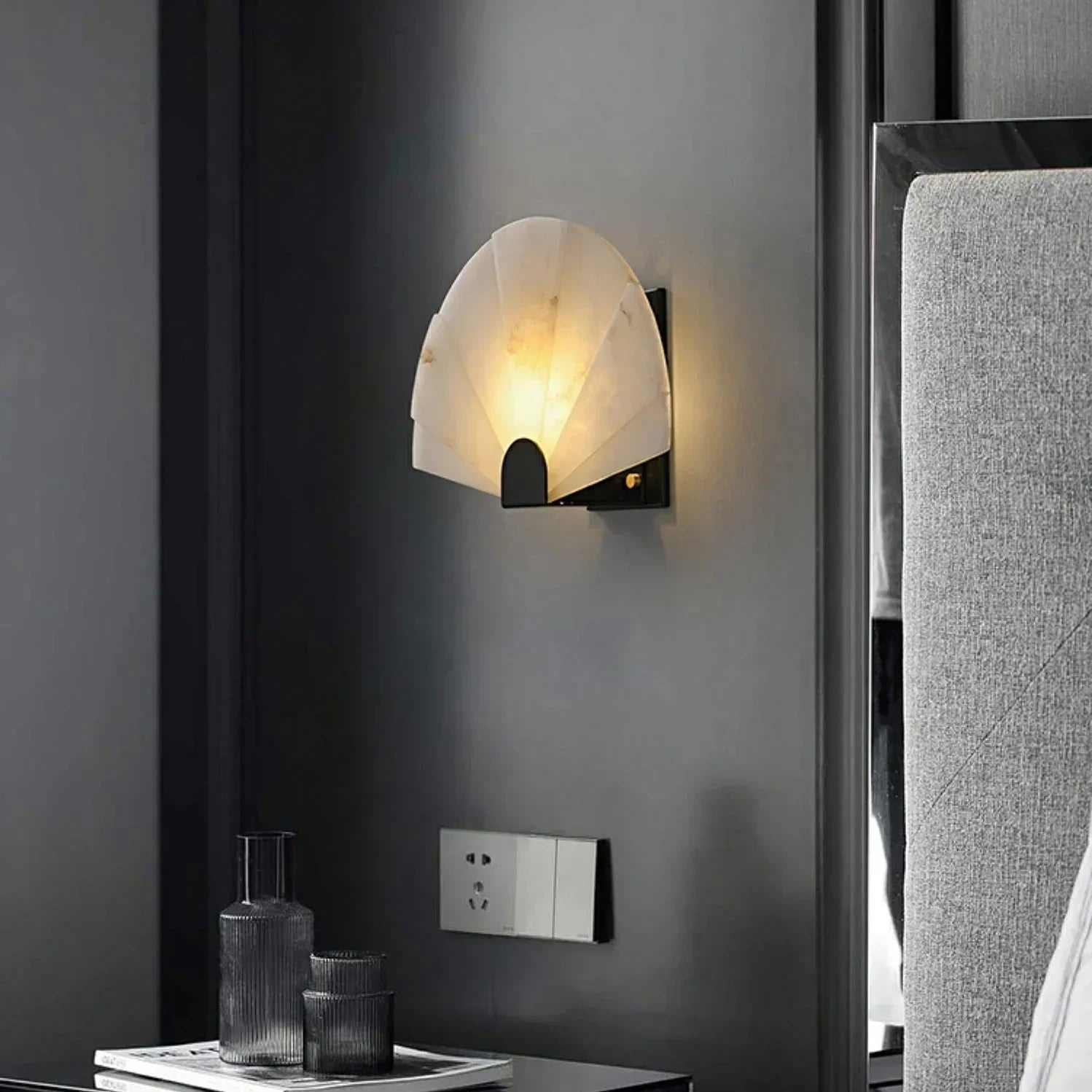ARLUME ALABASTER FAN WALL SCONCES by Bling Lighting Studio