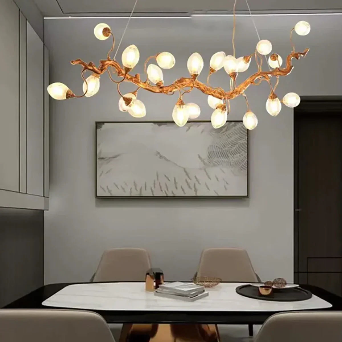 Art Clear Elegance Bubble Branch Linear Chandelier by Bling Lighting Studio