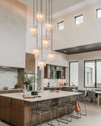 Tiered Alabaster Cluster Chandelier detail view