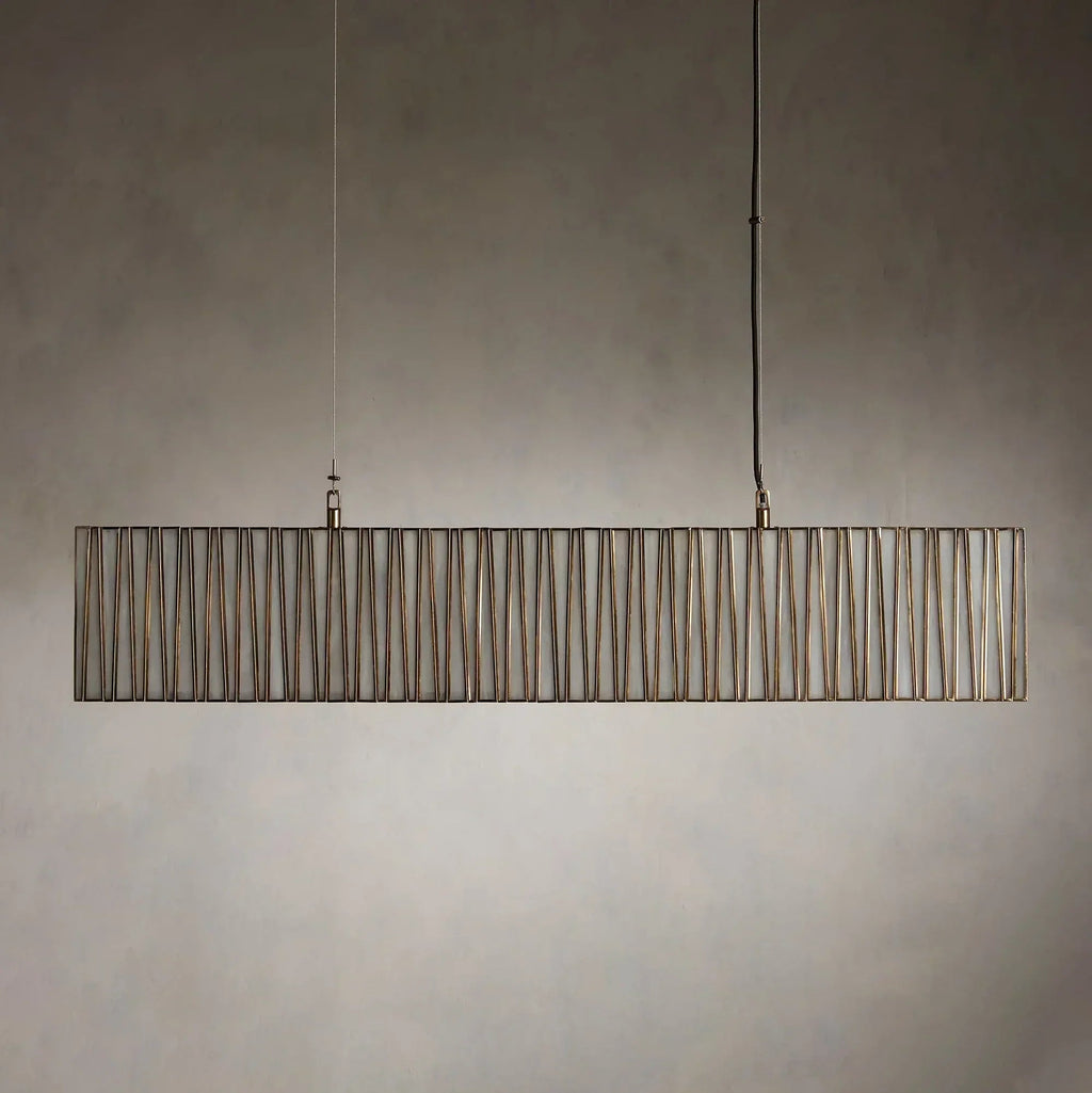 Art Glass Jeunet Rectangular Chandelier detail view