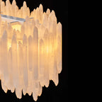 Art Selenite Rectangular Chandelier for Dining Rooms by Bling Lighting Studio