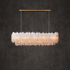 Art Selenite Rectangular Chandelier for Dining Rooms by Bling Lighting Studio