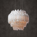 Art Selenite Round Chandelier for Dining Rooms by Bling Lighting Studio