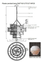 Art Selenite Round Chandelier for Dining Rooms by Bling Lighting Studio
