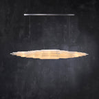 Art Selenite Linear Chandelier for Dining Room by Bling Lighting Studio