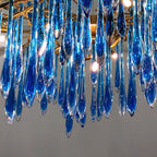 Artistic Branch Chandelier with Blue Glaze Drops for Dining Room by Bling Lighting Studio