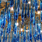 Artistic Branch Chandelier with Blue Glaze Drops for Dining Room by Bling Lighting Studio