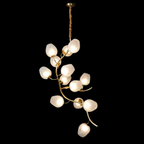 Artistic Glass Lampshade Chandelier with Branches Design for High Ceilings by Bling Lighting Studio