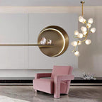 Artistic Glass Lampshade Chandelier with Branches Design for High Ceilings by Bling Lighting Studio