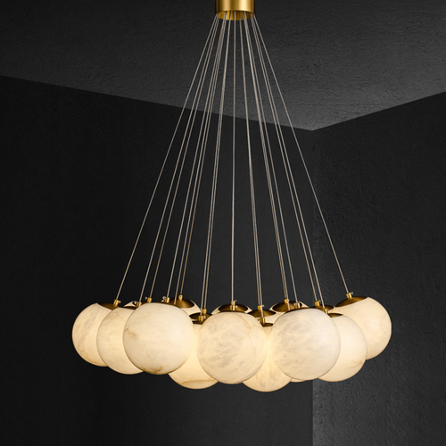 Aspen 19 Chandelier Alabaster by Bling Lighting Studio