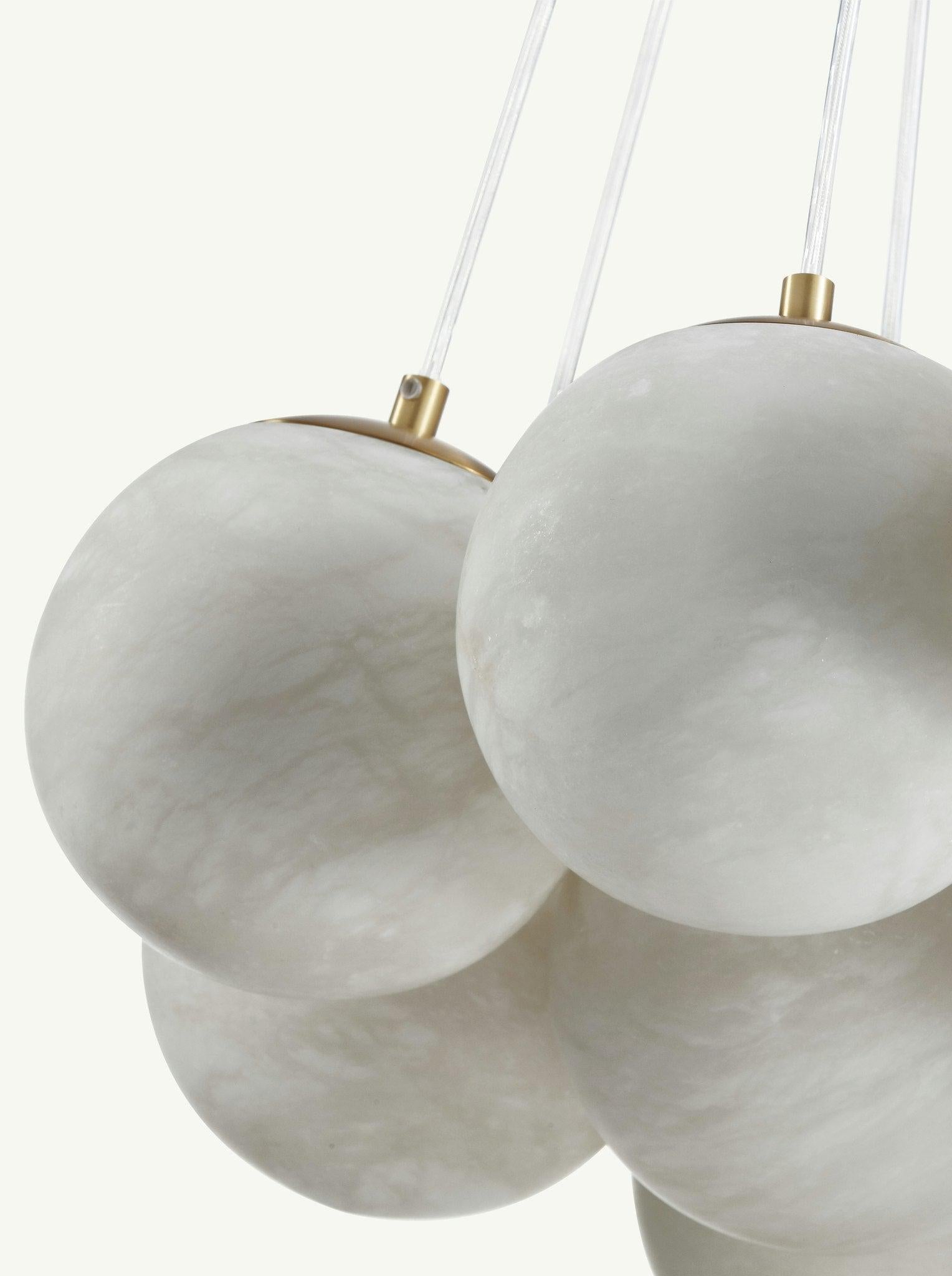 Aspen 19 Chandelier Alabaster by Bling Lighting Studio