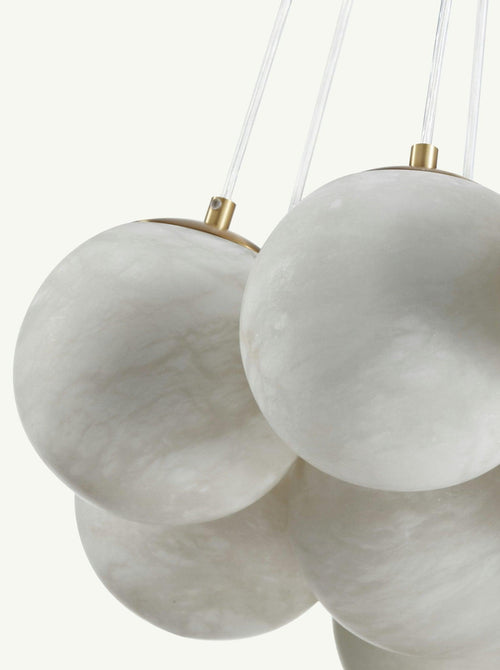 Aspen 19 Chandelier Alabaster by Bling Lighting Studio