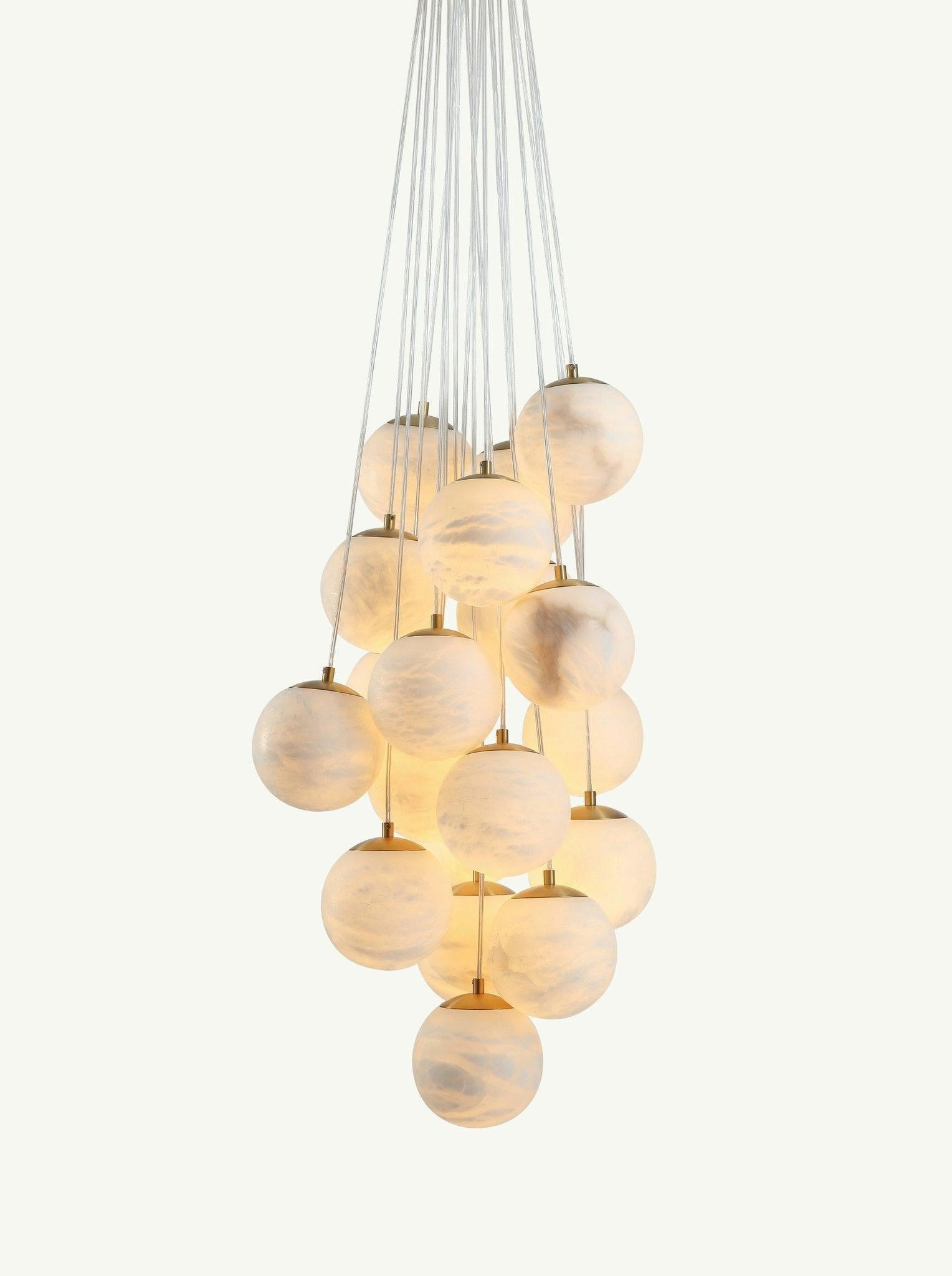 Aspen 19 Chandelier Alabaster by Bling Lighting Studio