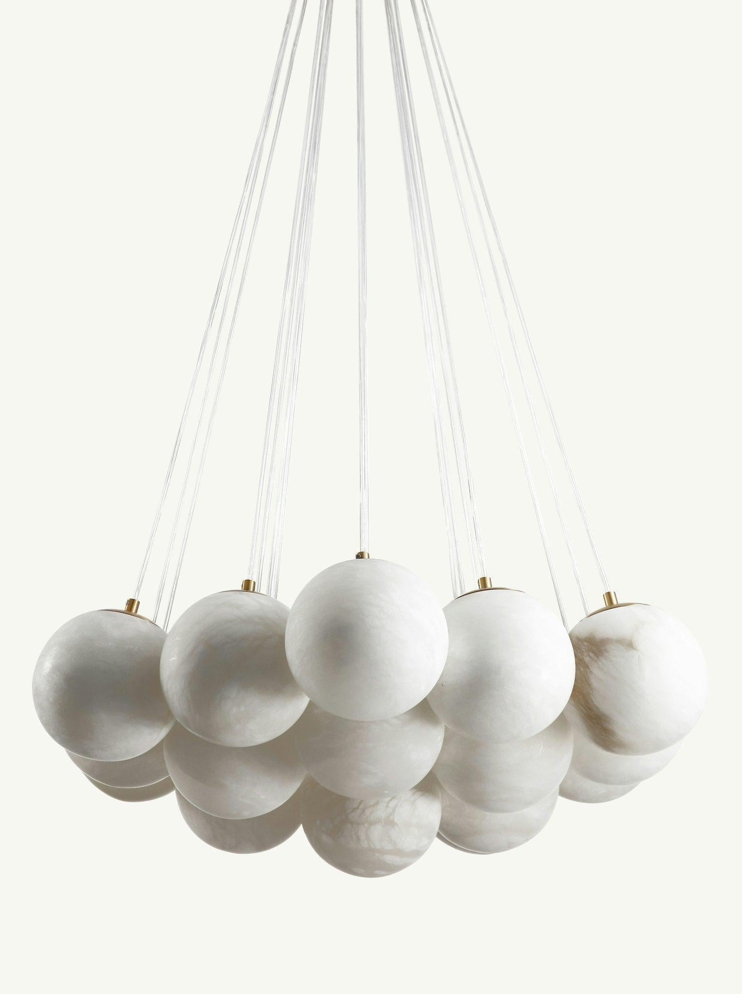 Aspen 19 Chandelier Alabaster by Bling Lighting Studio