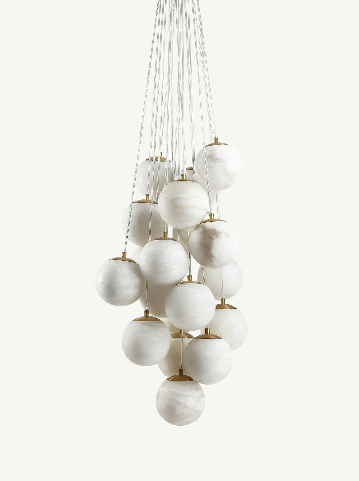 Aspen 19 Chandelier Alabaster by Bling Lighting Studio