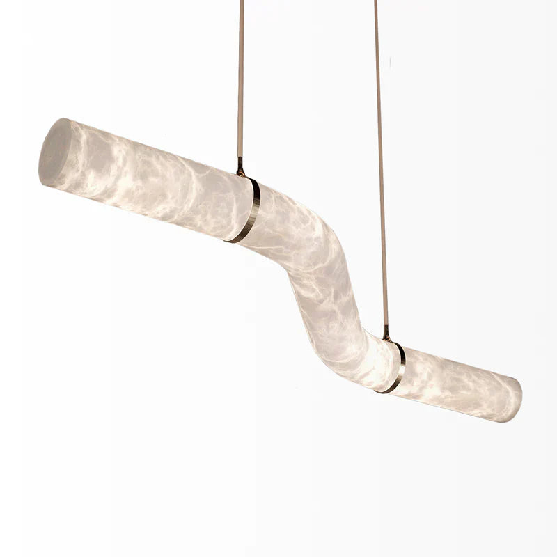 Glacera Simplicity Alabaster Curved Chandelier by Bling Lighting Studio