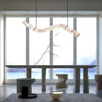 Glacera Simplicity Alabaster Curved Chandelier by Bling Lighting Studio