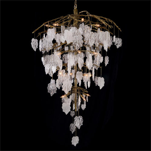 Aura Crystal Leaf Branch Chandelier 72"H by Bling Lighting Studio