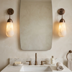 Aurelia Natural Alabaster Teardrop Wall Sconce