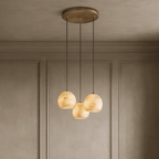 Auris 3-Light Alabaster Chandelier by Bling Lighting Studio