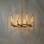 Aurora Crystal Candlestick Linear Glass Tube Chandelier