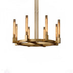 Aurora Crystal Candlestick Linear Glass Tube Chandelier