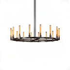 Aurora Crystal Candlestick Linear Glass Tube Chandelier