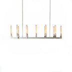 Aurora Crystal Candlestick Linear Glass Tube Chandelier