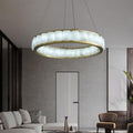 Avalon Alabaster Anne Circle Round Chandeliers by Bling Lighting Studio