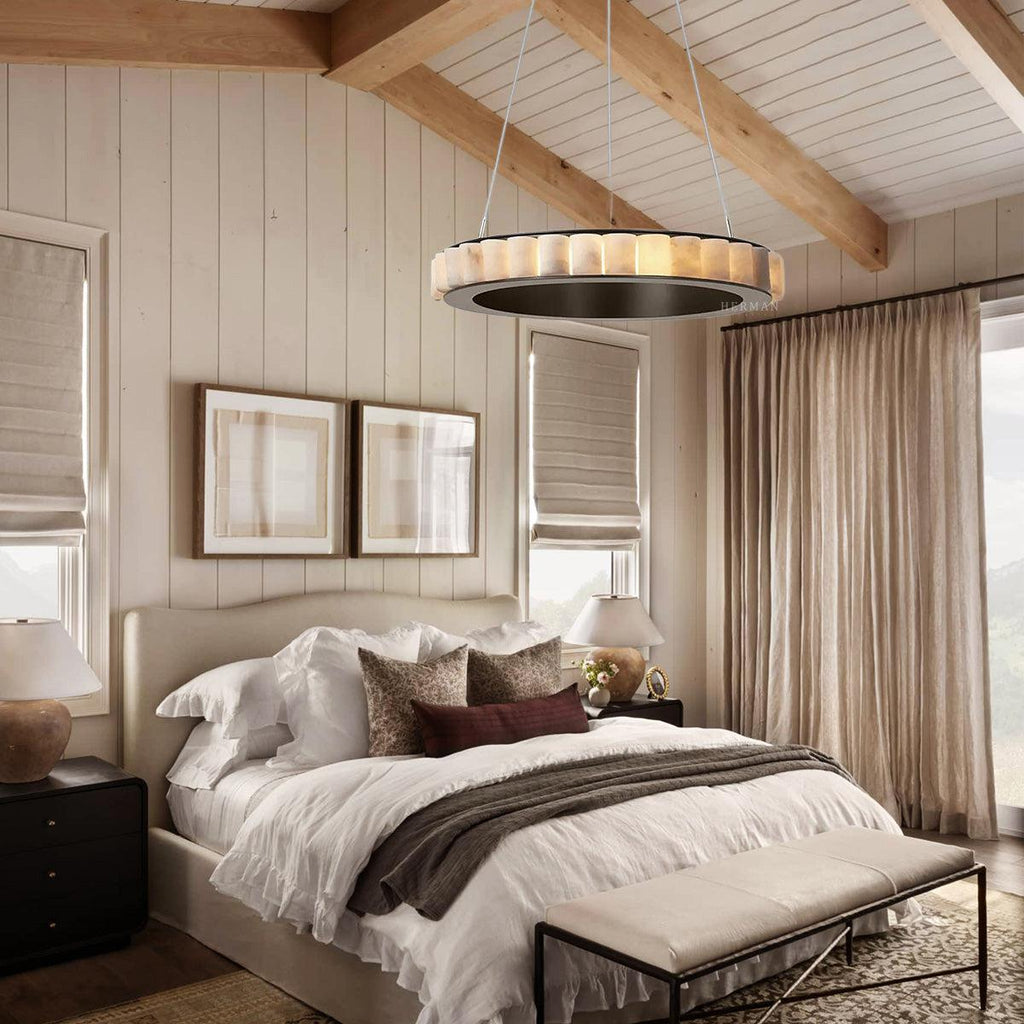 Avalon Alabaster Chandelier by Bling Lighting Studio