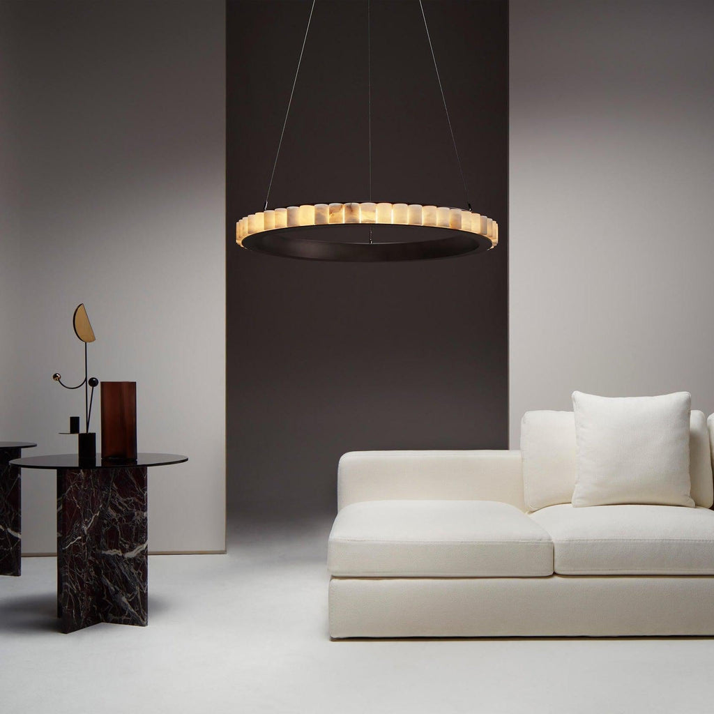 Avalon Alabaster Chandelier by Bling Lighting Studio