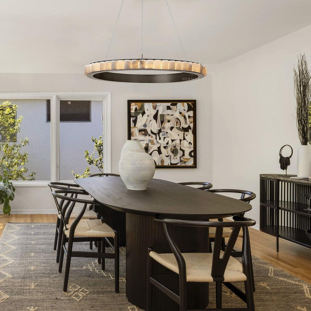 Avalon Alabaster Chandelier by Bling Lighting Studio