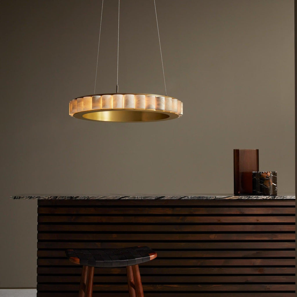 Avalon Alabaster Chandelier by Bling Lighting Studio