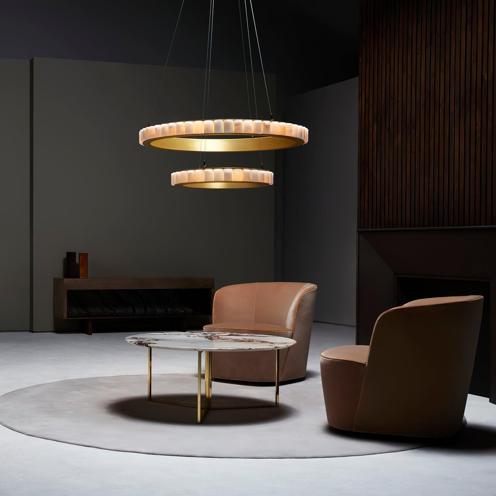 Avalon Alabaster Chandelier by Bling Lighting Studio