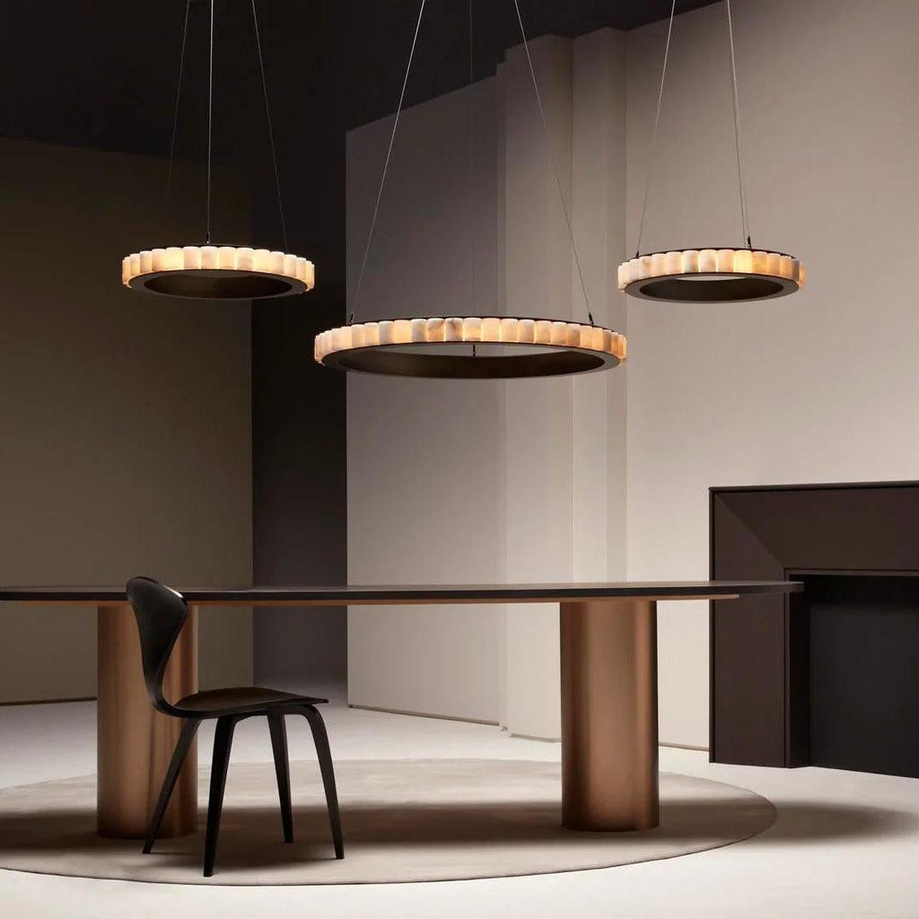 Avalon Alabaster Chandelier by Bling Lighting Studio