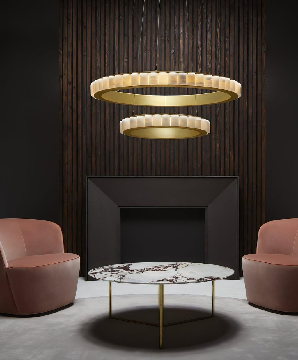 Avalon Alabaster Chandelier by Bling Lighting Studio