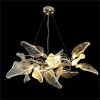 Avalon Glass Twenty-Light Chandelier by Bling Lighting Studio