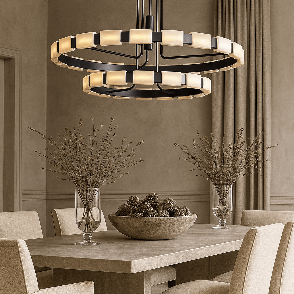 Aveline Modern Alabaster Chandelier by Bling Lighting Studio