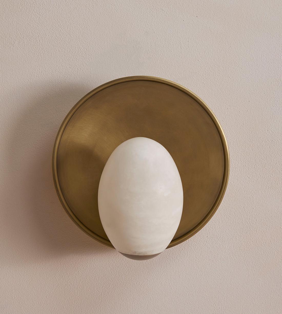 Avena Wall Light, Alabaster Globe by Bling Lighting Studio