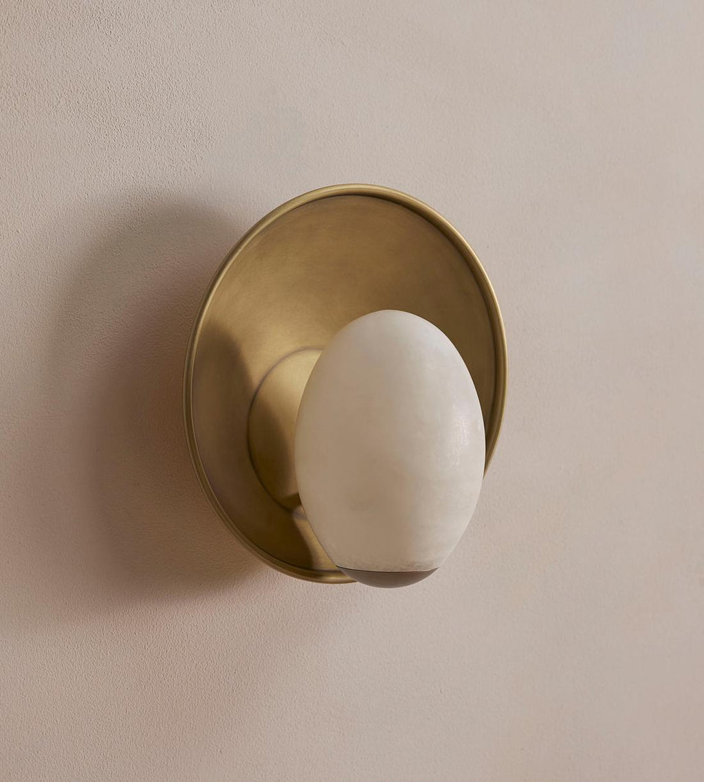 Avena Wall Light, Alabaster Globe by Bling Lighting Studio