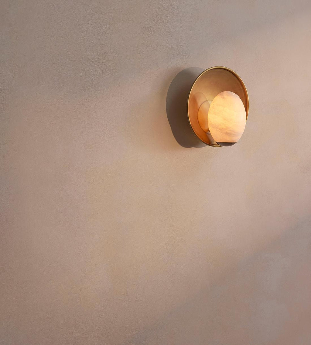 Avena Wall Light, Alabaster Globe by Bling Lighting Studio