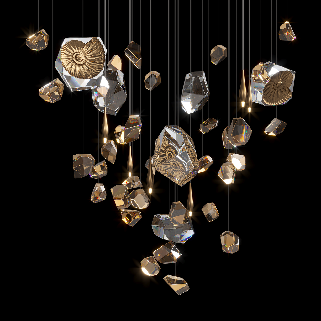 Champagne Crystal Meteor Chandelier