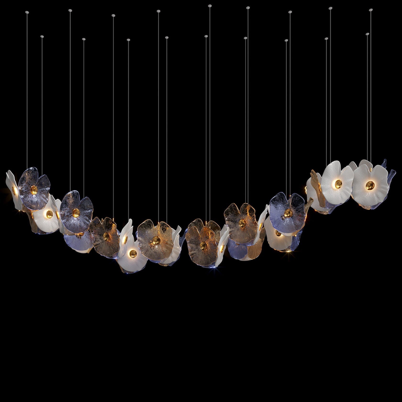 Frosted Blossom Cluster Chandelier