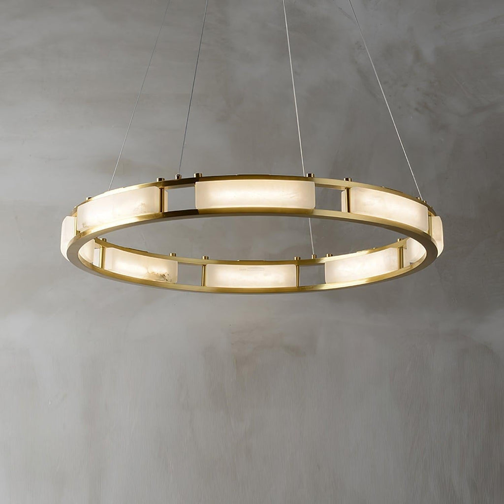 Qatar Alabaster Round Chandelier by Bling Lighting Studio